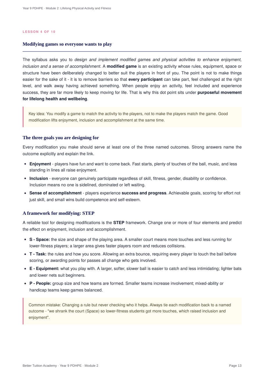Sample page 6 of the Lifelong Physical Activity and Fitness study guide