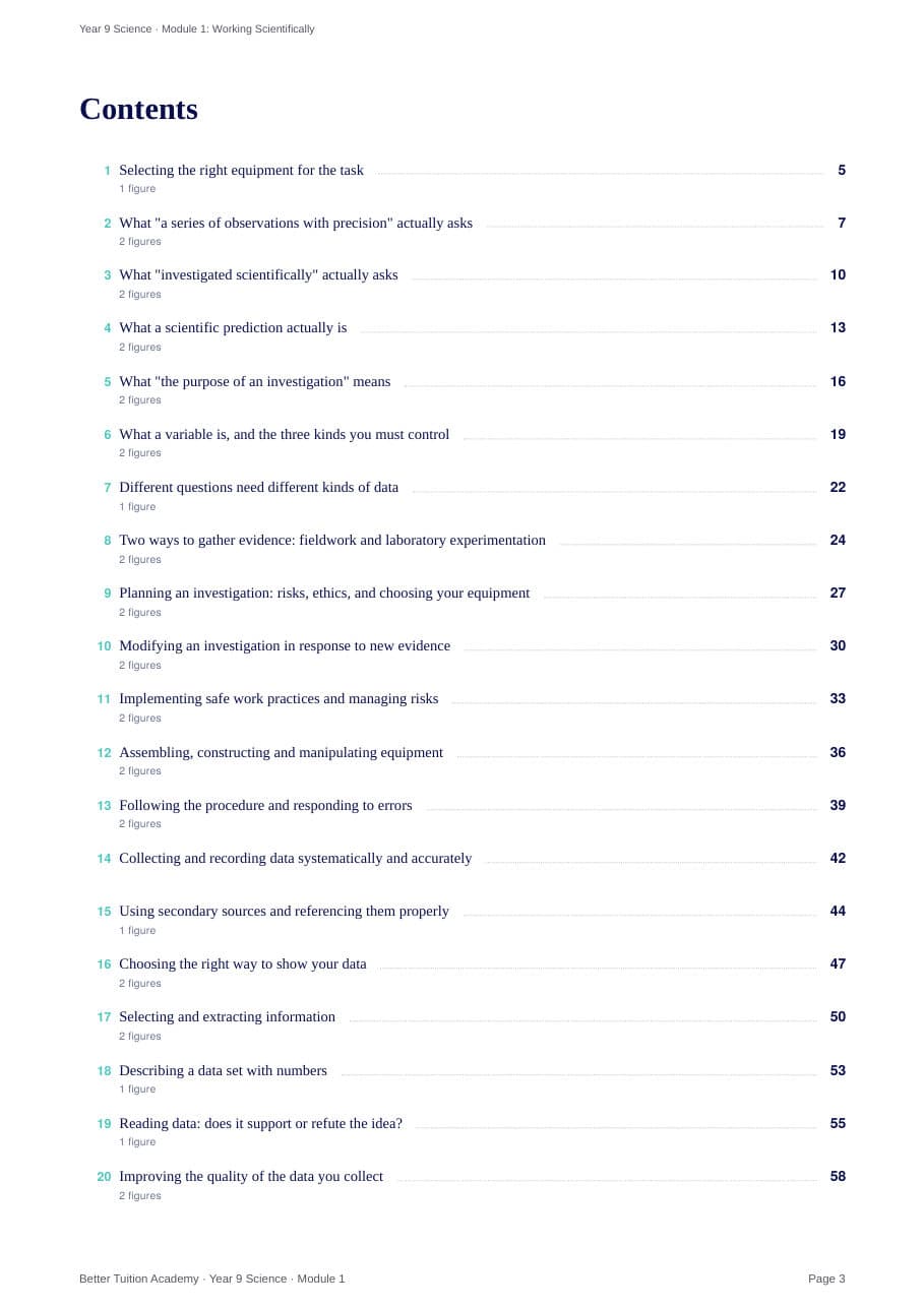 Sample page 2 of the Working Scientifically study guide