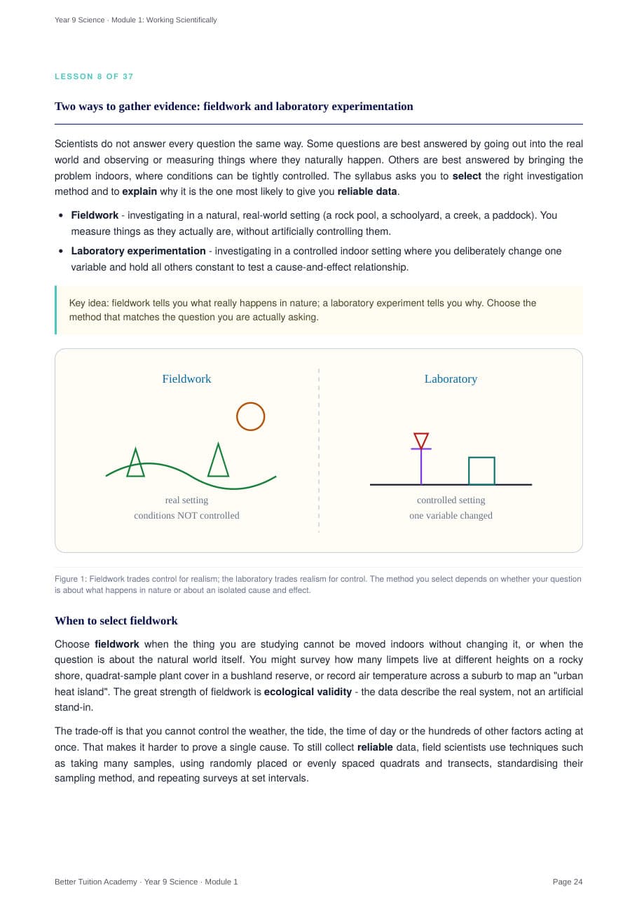 Sample page 5 of the Working Scientifically study guide