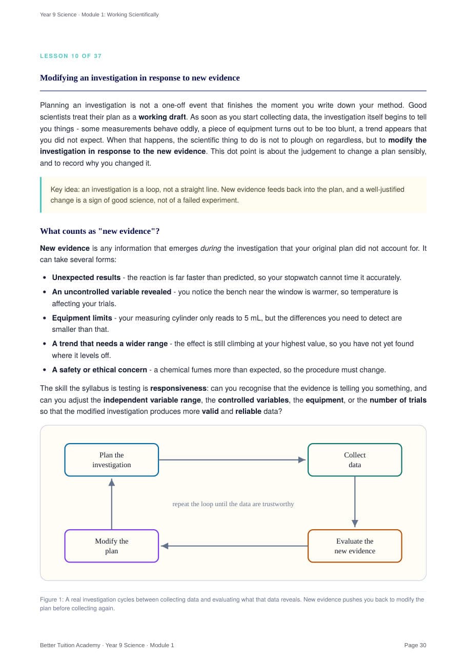 Sample page 6 of the Working Scientifically study guide