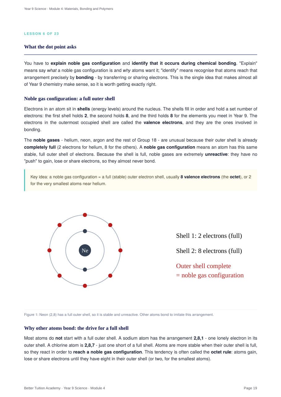 Sample page 5 of the Materials, Bonding and Polymers study guide